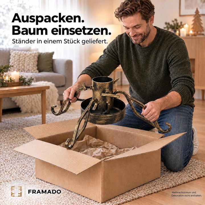 Weihnachtsbaumständer - Christbaumständer mit Wassertank - aus Metall, Stabil - Durchmesser des Stam
