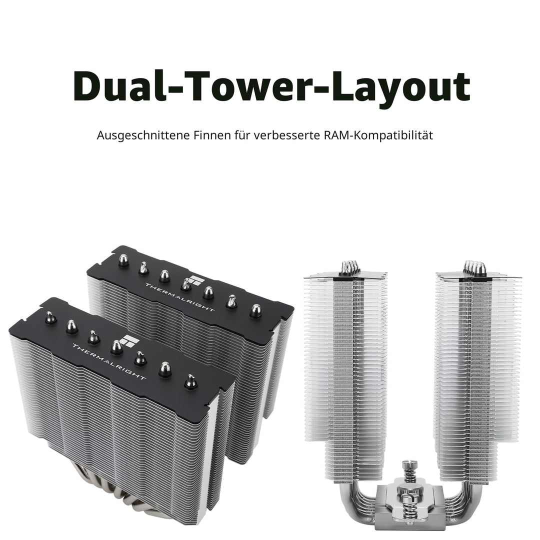 TR Phantom Spirit 120SE CPU-Kühler, CPU-Kühler mit 7 Heatpipes, Doppel-Lüfter 120 mm TL-C12B V2 PWM,