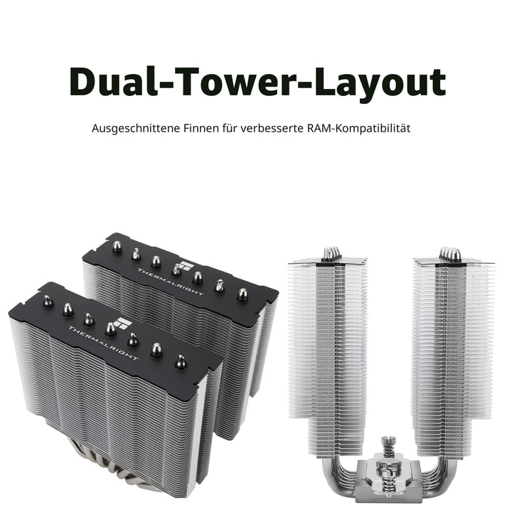 TR Phantom Spirit 120SE CPU-Kühler, CPU-Kühler mit 7 Heatpipes, Doppel-Lüfter 120 mm TL-C12B V2 PWM,