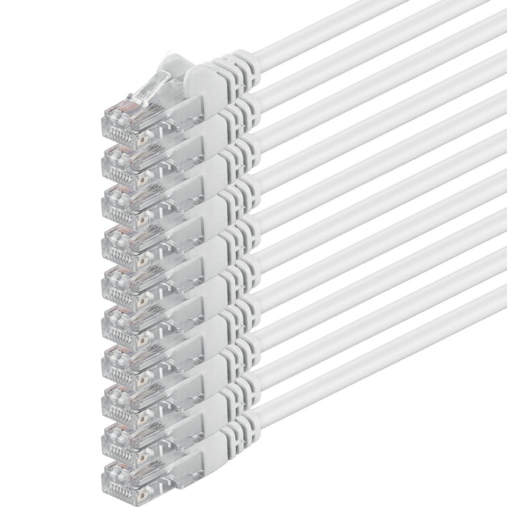 10m - weiss - 10 Stück - (PACK) - CAT.6 CAT6 Ethernet-Lan-Netzwerk-Kabel 1000 Mbit/s Patchkabel 10 m