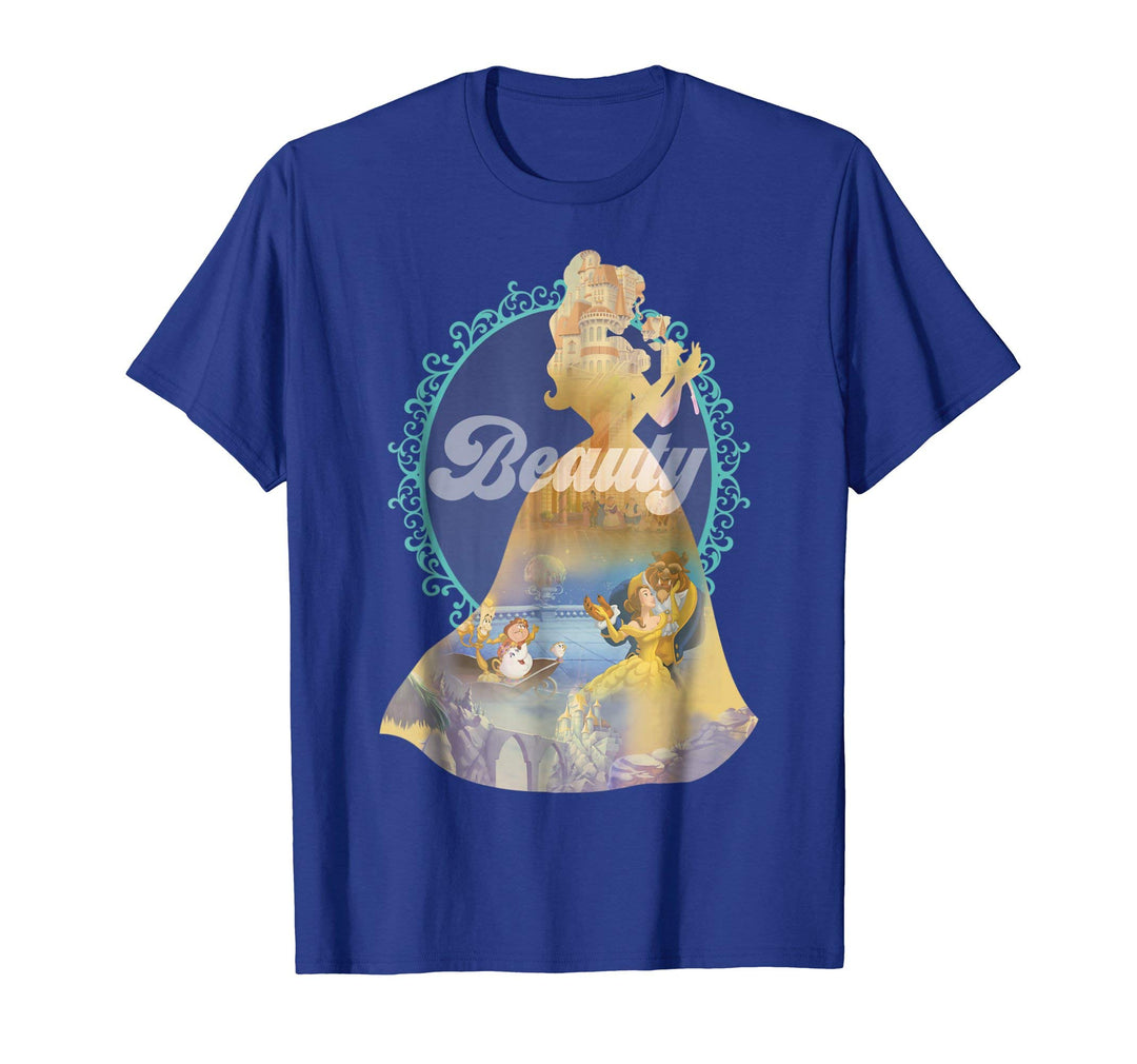 Womens Disney Beauty & The Beast Enchanted Dance Graphic T-Shirt XL Royal Blue