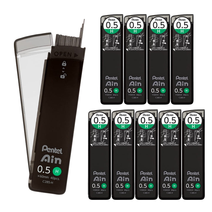Pentel Ain Lead Refill • 0,5 mm • H • Box of 10