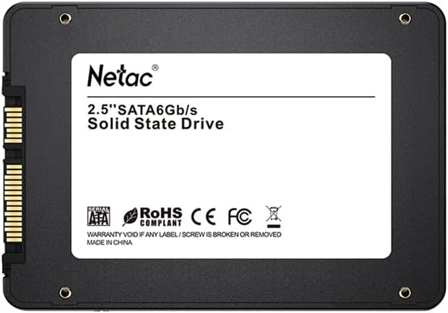 Netac SSD 480GB, SSD Festplatte Intern Sata 3.0 2,5 Zoll für Laptop, PC, Desktop, PS5 (N530S, Schwar