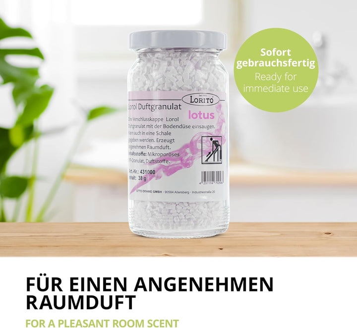 Lorito Lorol Duftgranulat für Staubsauger, Lotus, Staubsaugerduft Duftgranulat Staubsaugerdeo Raumdu