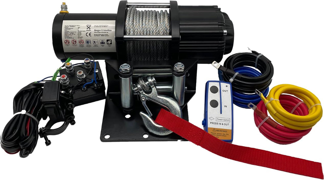 Berger + Schröter 31767 Profi-Seilwinde, 12 V, Stahlseil