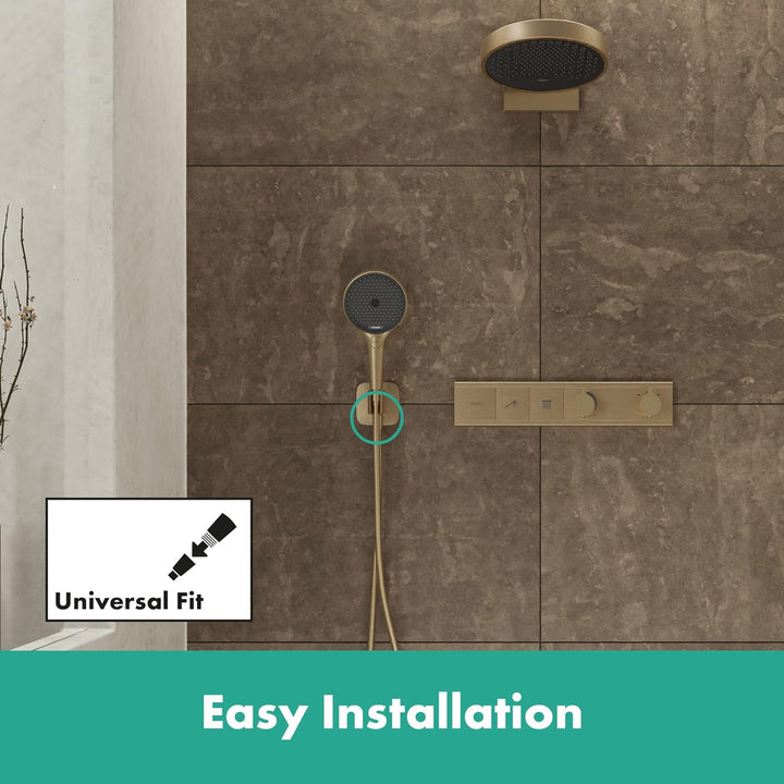 hansgrohe Wandanschluss mit Duschkopfhalterung FixFit Q, Brushed Bronze