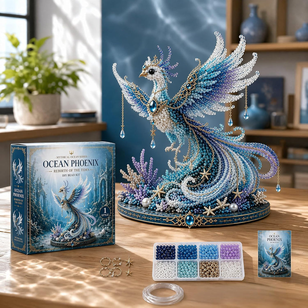 PLUSHCEWT Mini 3D Perlen Tier,3D Perlentiere Bastelset mit Anleitung，Phönix | 3D Perlen Tier Bastels