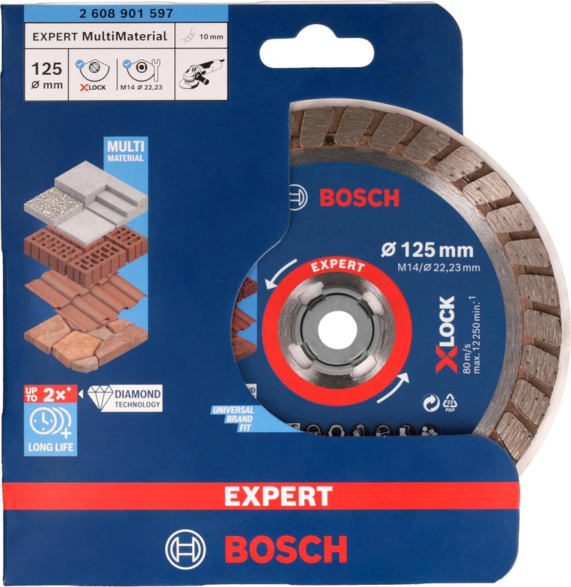 Bosch Accessories Bosch Professional 1x EXPERT MultiMaterial X-LOCK Turbo Diamanttrennscheiben (für