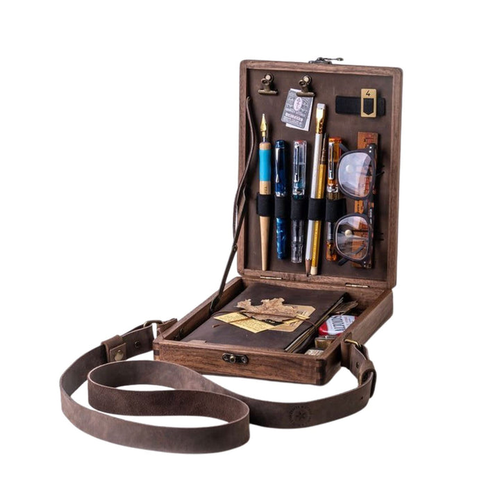 Writers Messenger Wood Box Paint Brush Holder A5 Künstler Werkzeug Aufbewahrungsbox Multifunktionale