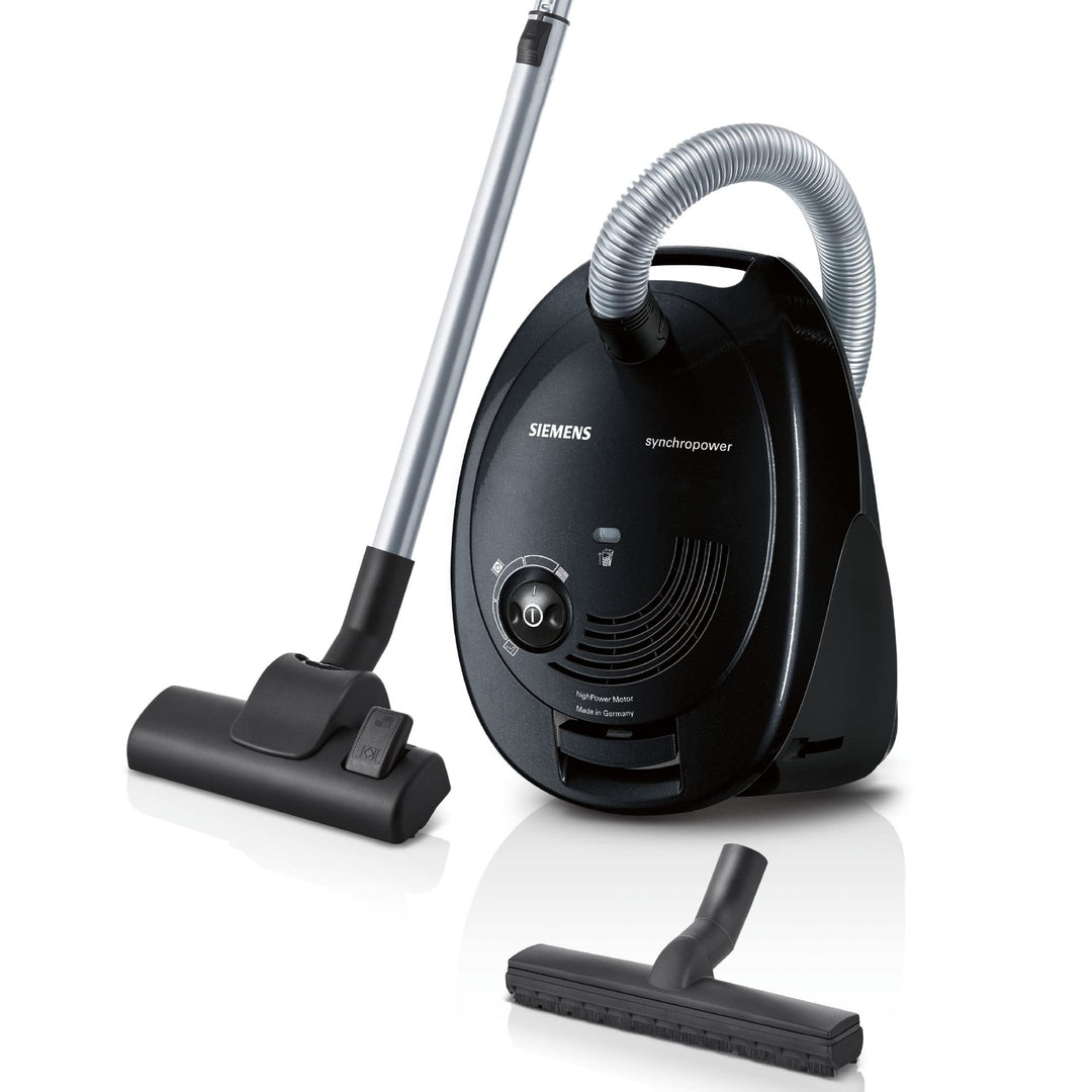 Siemens Staubsauger mit Beutel synchropower VS06B112A, Bodenstaubsauger, Hygiene-Filter, Bodendüse f