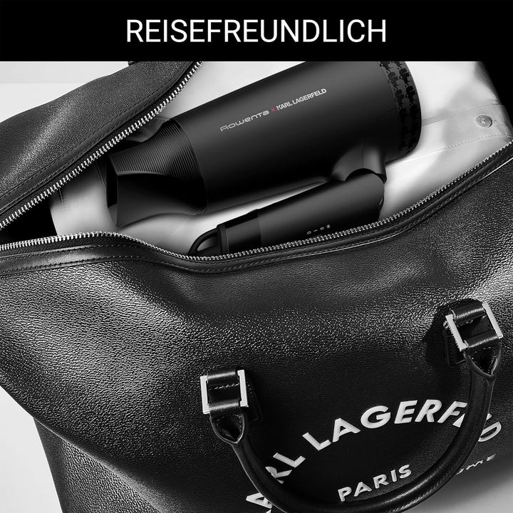 Rowenta x Karl Lagerfeld CV184L Express Style Haartrockner | kompakt und kraftvoll | klappbares Desi