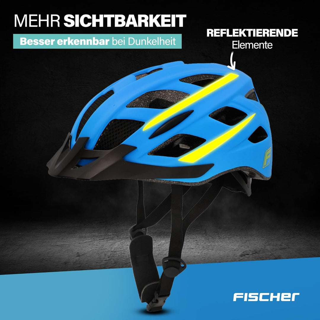 FISCHER Unisex – Erwachsene Urban Lano Fahrradhelm L/XL, 58-61 cm Blau-Gelb, L/XL, 58-61 cm Blau-Gel
