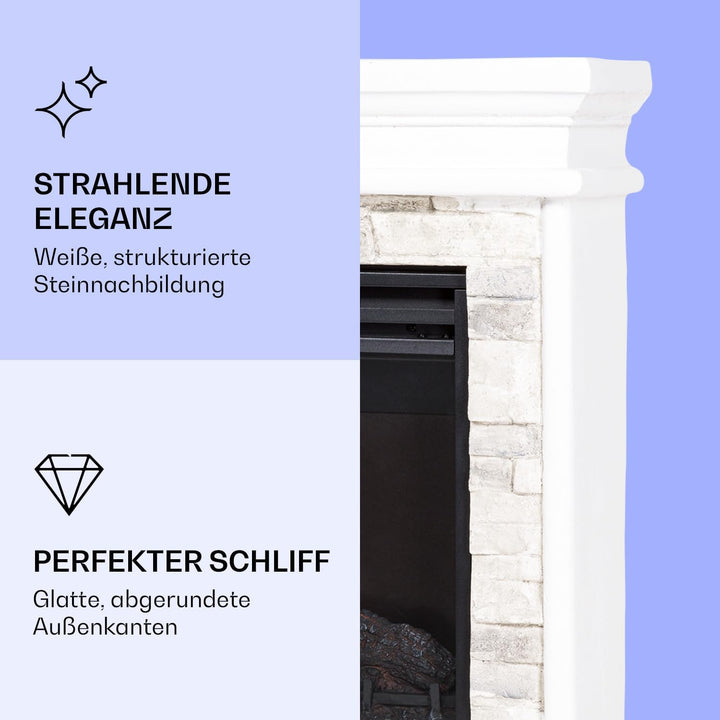 Klarstein Nevis Peak Elektrokamin - Kamin elektrisch mit 1800 W Heizleistung, Elektro Kamin mit Time