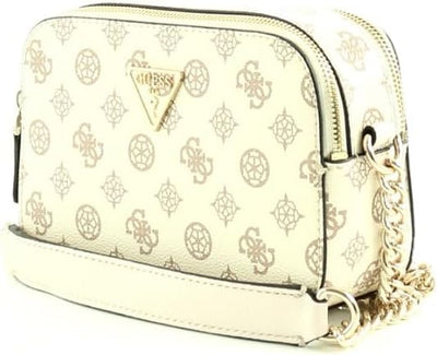 GUESS Damen Noelle Crossbody Cam Handbag Cream Logo, Cream Logo