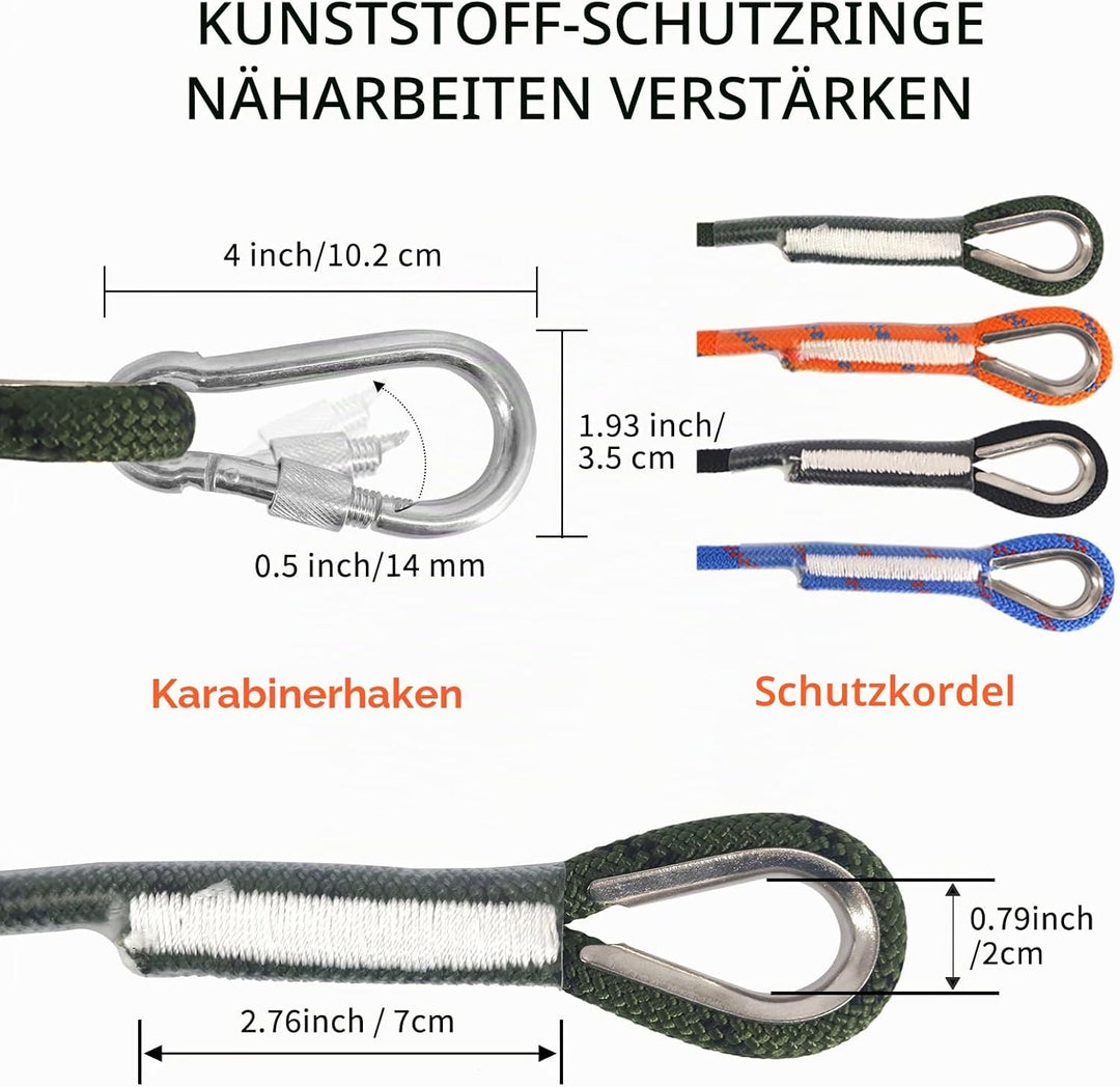 NewDoar 23KN Statisches Kletterseil 10 mm (3/8 Zoll) Zubehörkabel Ausrüstung 33 Fuss (10 m), 66 Fuss