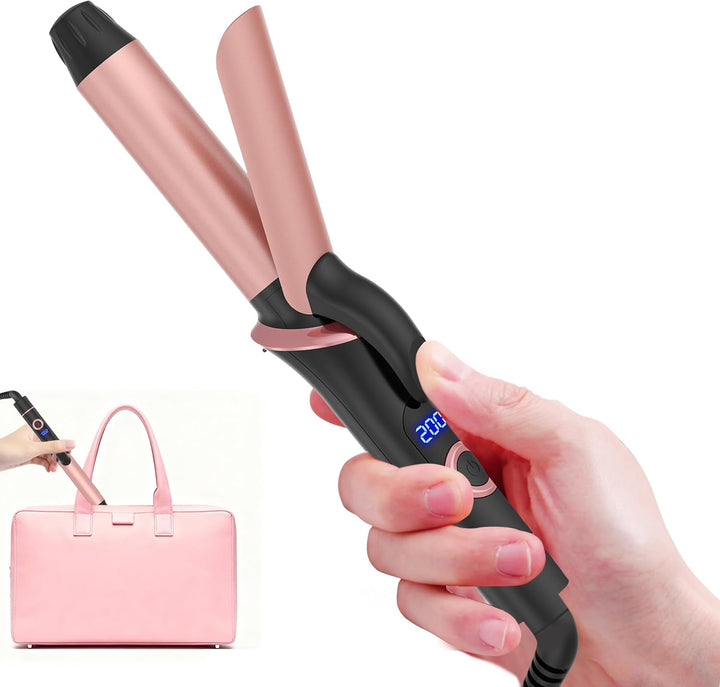 UKLISS Mini Lockenstab für Kurze Haare, 25mm Reise Lockenstab Kleine Locken, LCD Display 120-200℃, m