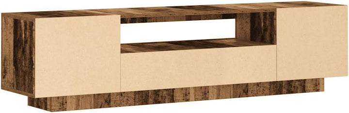 vidaXL TV-Schrank mit LED-Leuchten Altholz-Optik 160x35x40 cm, TV-Möbel, TV-Board, Fernsehtisch, TV-