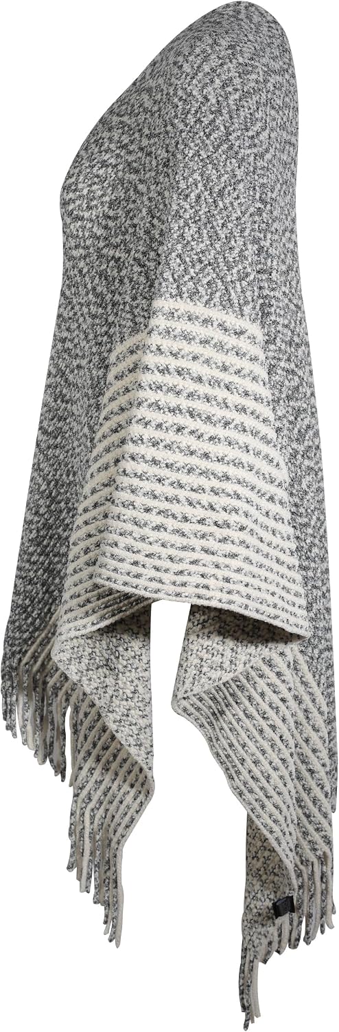 ZLYC Damen Weiche Schlichte Poncho Capes Retro Cardigans Pullover Chenille Gemischt Schwarz, Chenill