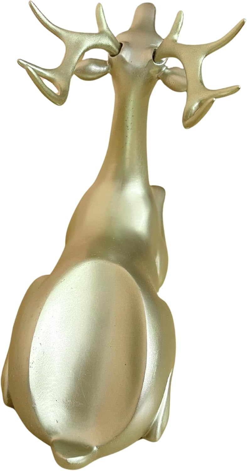 Eleganter goldener Flaschenhalter in Hirschform | Goldener Hirsch-Weinflaschenhalter 35 x 13 x 22 cm