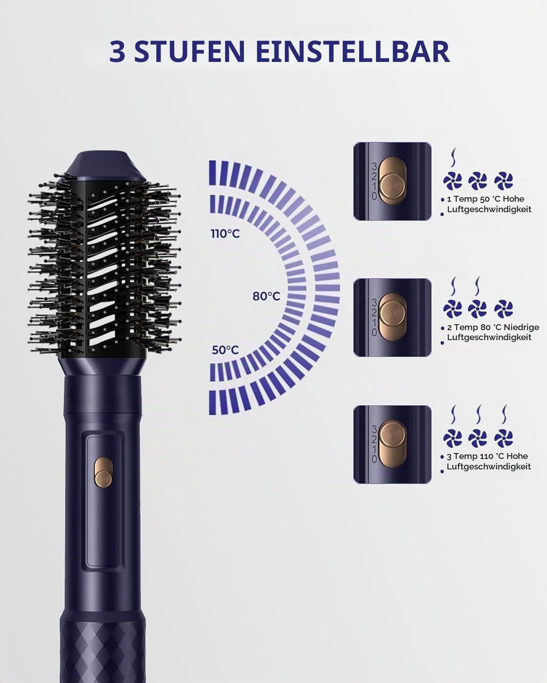 UMIGA Hairstyler 6 in 1 Hairstyler, Multistyler Lockenstab mit Luft Blau Hair Dryer Styler Set, Blau