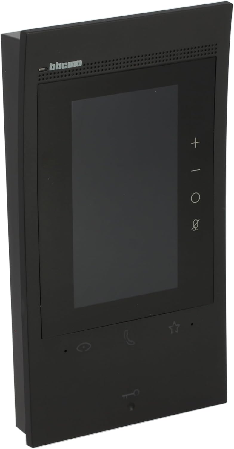 BTICINO, Classe 300EOS with Netatmo in Schwarz, erste smarte Wi-Fi-Video-Innenstelle mit integr. Ale