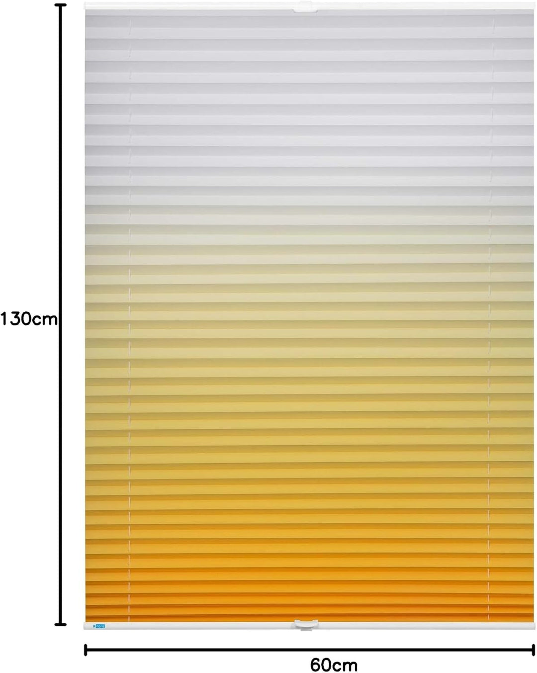 K-home Klemmfix-Plissee Farbverlauf Gelb 60cm x 130cm (B x L) 60 x 130 cm Gelb, 60 x 130 cm Gelb