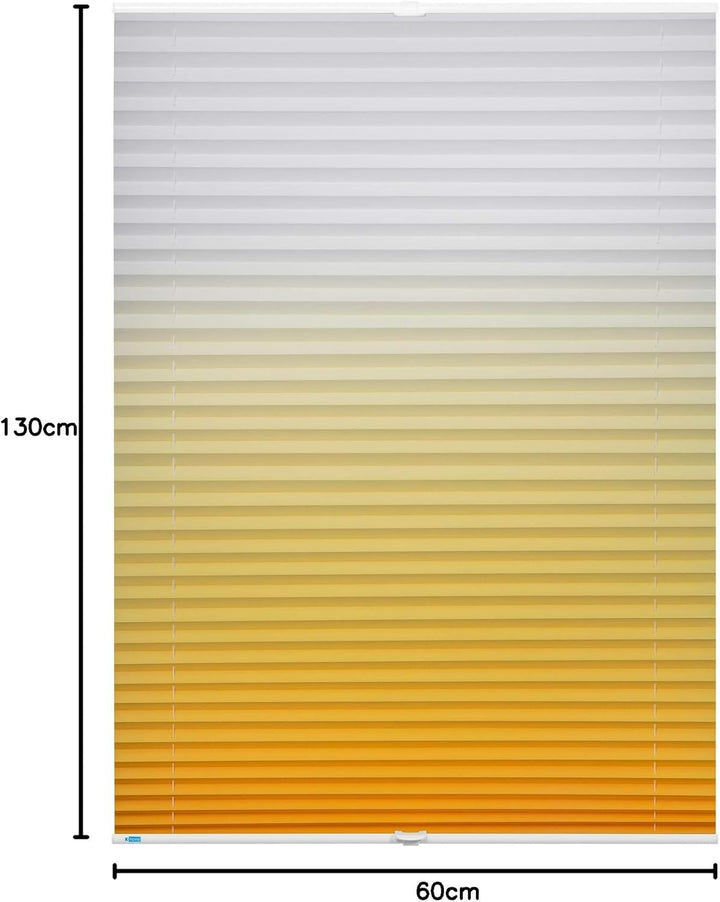 K-home Klemmfix-Plissee Farbverlauf Gelb 60cm x 130cm (B x L) 60 x 130 cm Gelb, 60 x 130 cm Gelb