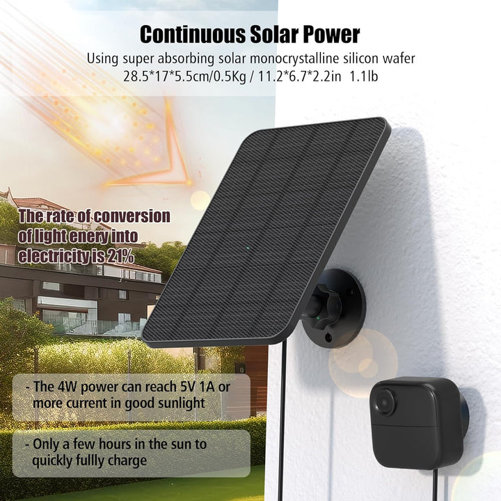 Solarpanel für Blink Kamera Outdoor,4W Blink Kamera Solarpanel kompatibel mit Blink Outdoor,Blink XT