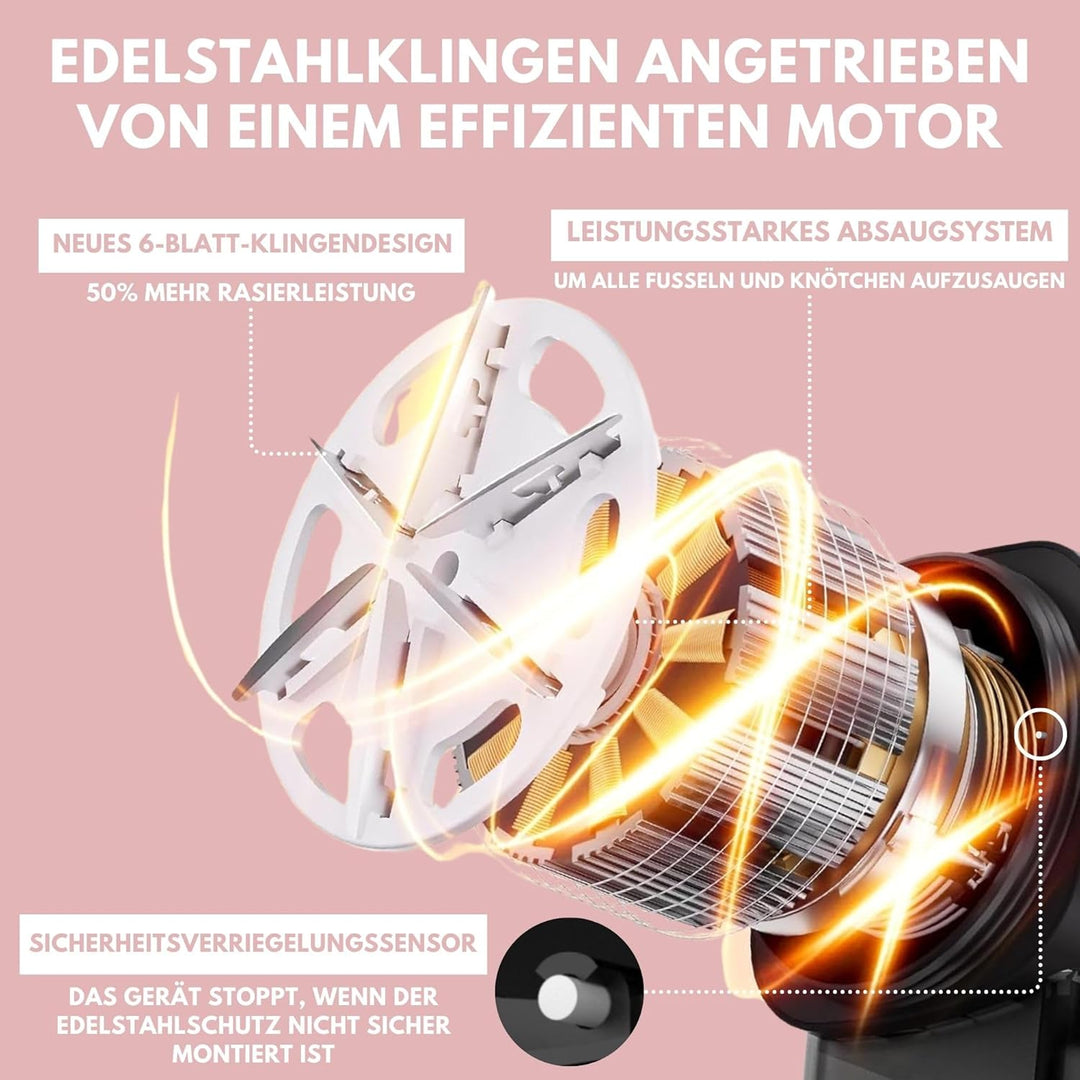 Fusselrasierer Elektrisch WiredLux - Wiederaufladbarer Fusselentferner für Kleidung & Möbel - LED-Li