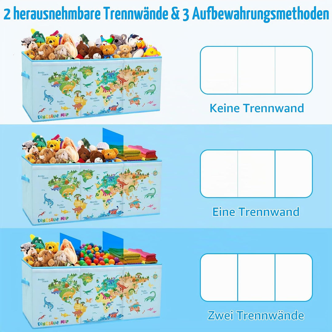 Extra Gross Aufbewahrungsbox mit Deckel Kinder, Zusammenklappbare Oxford-Spielzeugkiste mit Griff fü