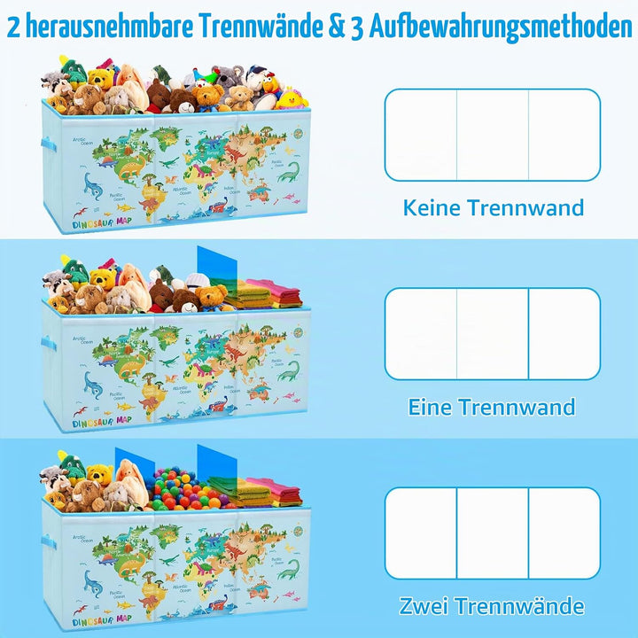 Extra Gross Aufbewahrungsbox mit Deckel Kinder, Zusammenklappbare Oxford-Spielzeugkiste mit Griff fü