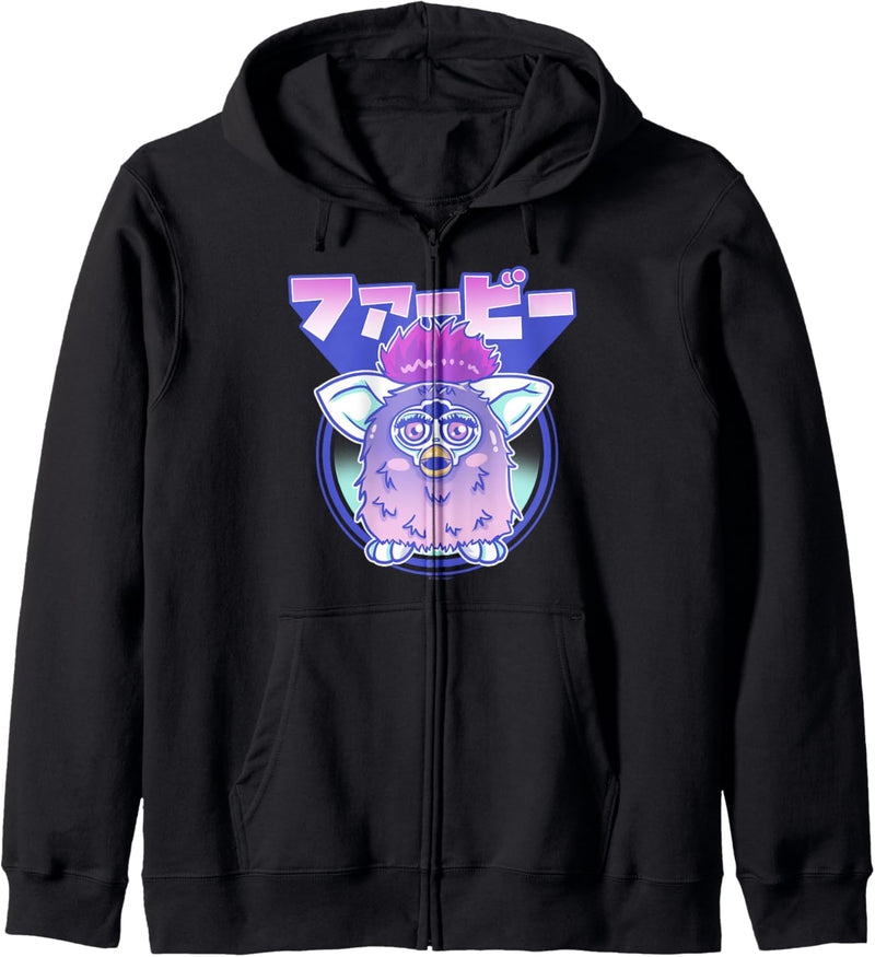 Furby Retro Pink Circle Kanji Portrait Kapuzenjacke