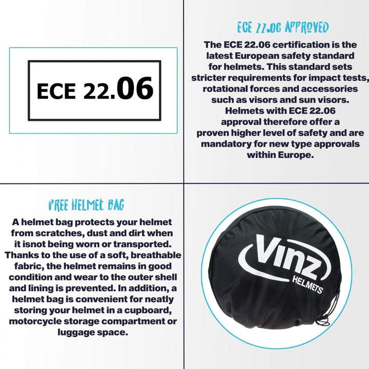 VINZ Como Jethelm mit Visier Herren und Damen | in Gr. XS-XL | Roller Helm Jet Helm Mopedhelm | ECE