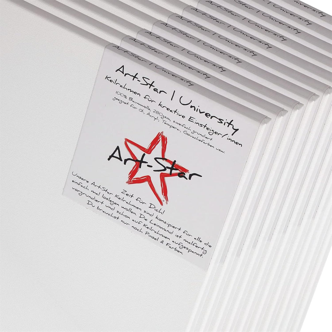 Art-Star 10x University KEILRAHMEN 60x60 cm | Leinwände auf Keilrahmen 60x60 cm | Leinwandtuch vorgr