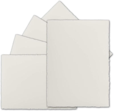 75 Stück DIN A5 Vintage Karten, Büttenpapier, 148 x 210 mm, Natur-Weiss halbmatt - ohne Falz - Vellu
