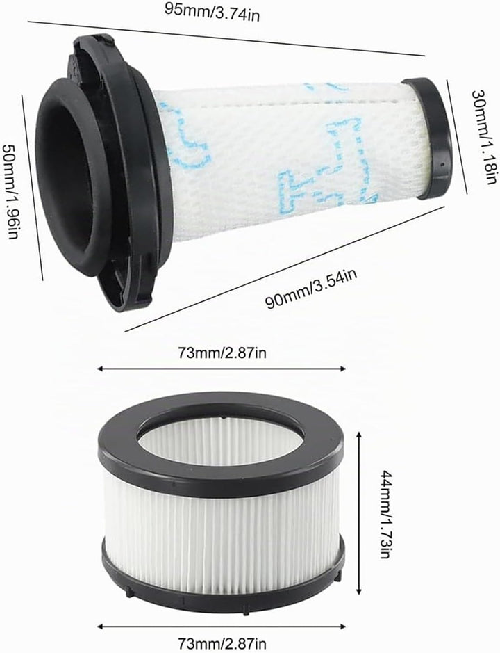 Filter Ersatzteile Zubehör für Rowenta X-Force Flex 9.60 / X-Nano kabelloser Akku-Stabstaubsauger, 2