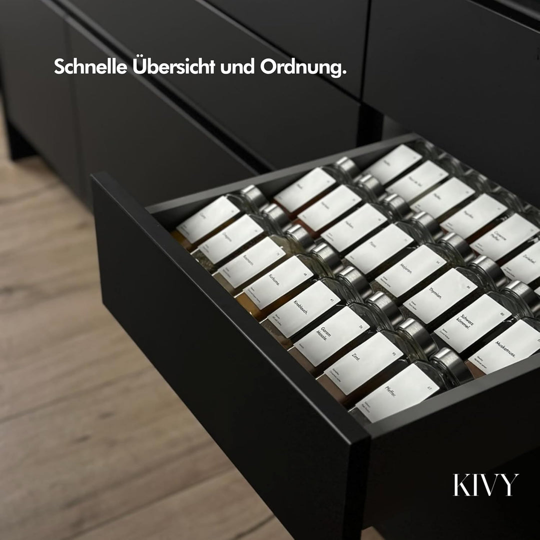 KIVY Gewürzgläser mit Streueinsatz 12er Zusatzset Edelstahldeckel Zusatzset 12er Edelstahl, Zusatzse