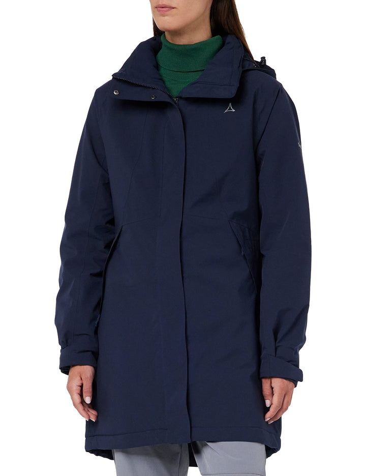 Schöffel Damen Insulated Jacket Bastianisee L, funktionale Winterjacke mit abnehmbarer Kapuze, wasse