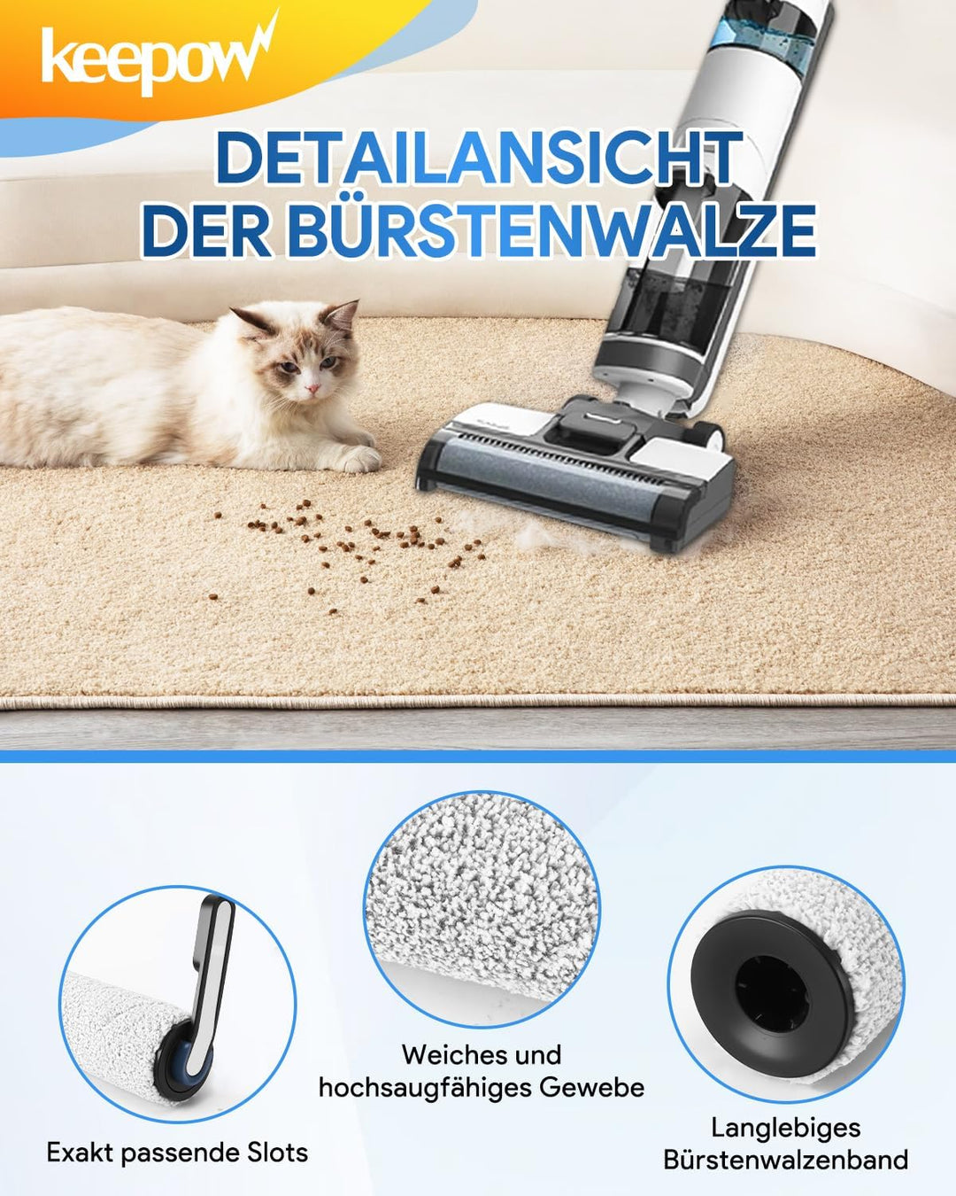KEEPOW 7 Stück Zubehörset für Tineco Floor One S5/S5 Pro/S5 Pro 2/S5 Extreme nass trockensauger, 2 B