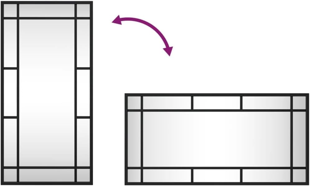 vidaXL Wandspiegel, Hängend Rechteckig Spiegel Badspiegel, Fensterspiegel für Badezimmer Wohnzimmer,