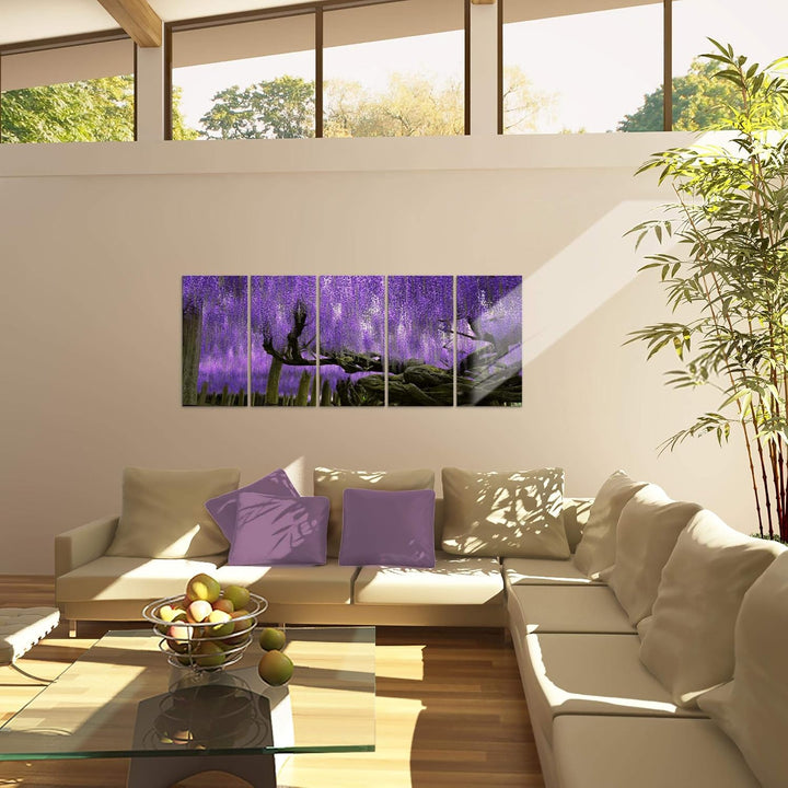 Runa Art Bild Wald Landschaft Wandbilder auf Vlies Leinwand 5 Teilig Wanddekoration Schlafzimmer Woh