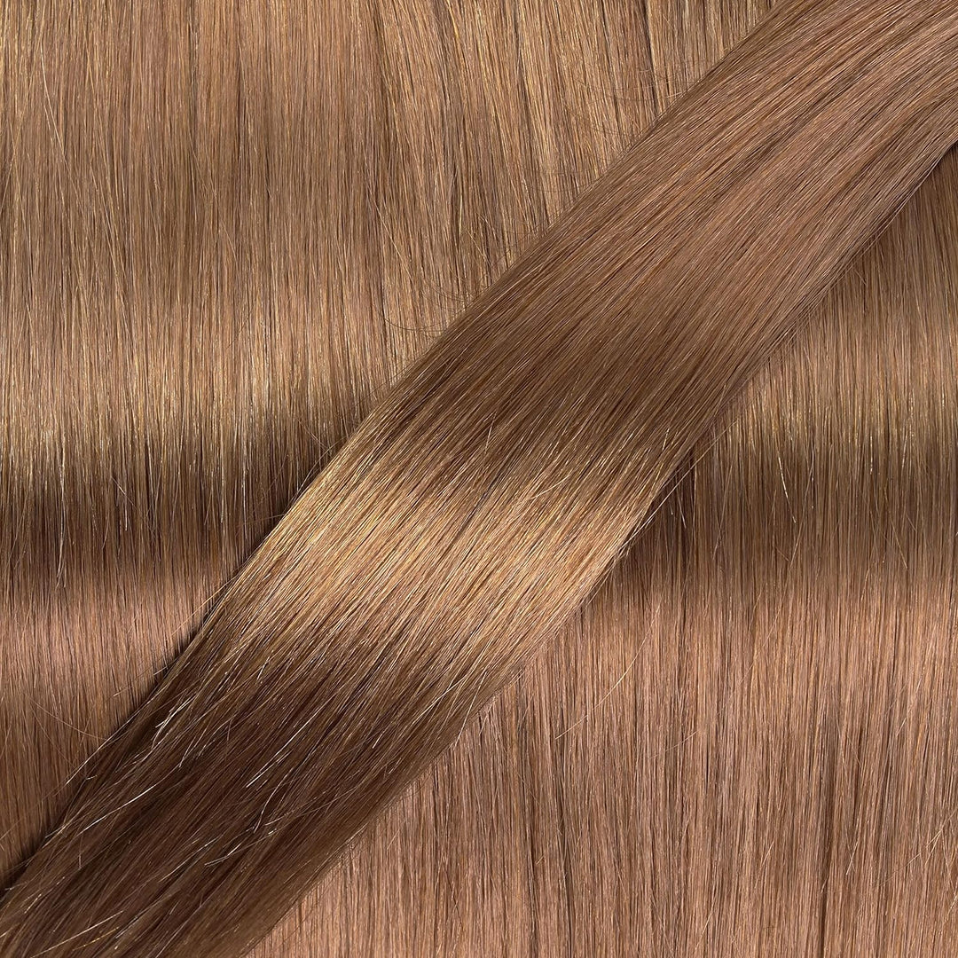 hair2heart Extensions Echthaar Bondings glatt - 100 Strähnen 1g 60cm 8/1 hellblond asch 