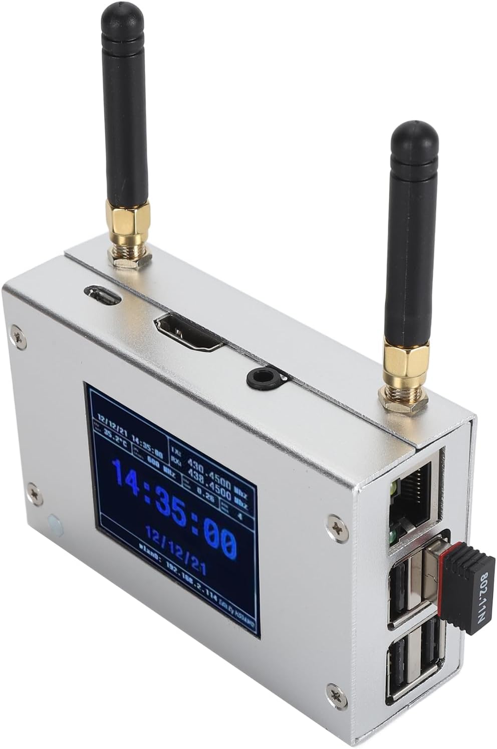 MMDVM Duplex-Hotspot-Board, Digitales Multi-Modem-Sprachmodem, Aluminiumgehäuse, Farbiges OLED-Displ