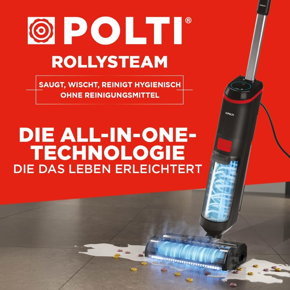 Polti Rollysteam WD20 WDEU0004, Bodenwischer mit Dampffunktion, Schwarz