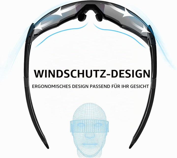 ROCKBROS Sonnenbrille UV-Schutz Brille Klar Photochromatisch Fahrradbrille Sportsbrille für Radfahre
