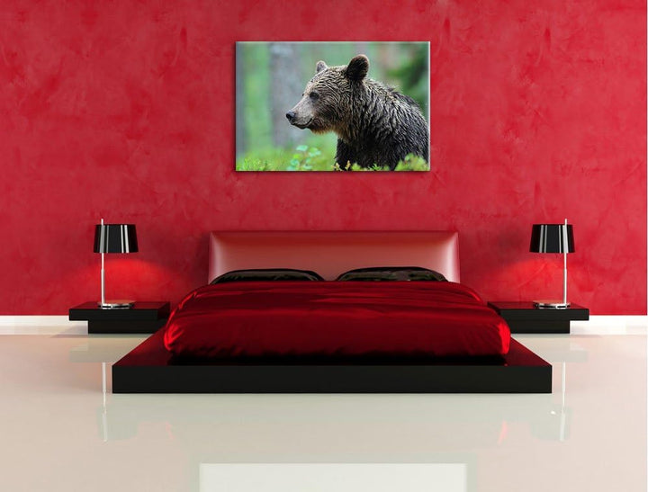 Pixxprint Kleiner Bär Format: 100x70 auf Leinwand, XXL riesige Bilder fertig gerahmt mit Keilrahmen,