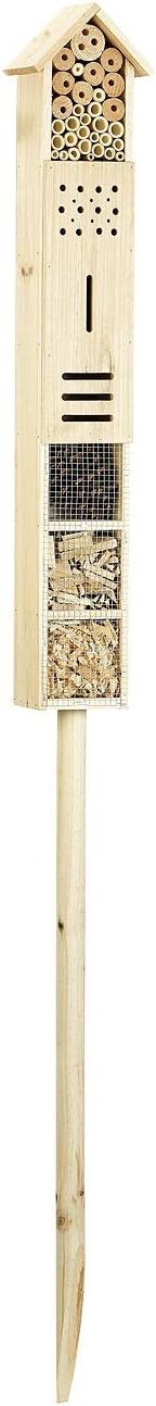 Royal Gardineer Holz-Insektenhotel: 2er-Set Insektenhotels Flip mit Erdspiess, 160 cm (auf Holzstab,