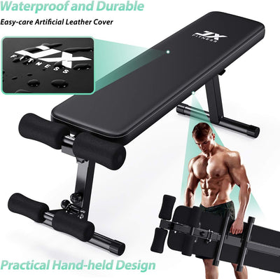 JX FITNESS Multifunktion Hantelbank Trainingsbank Flachbank Klappbare Hantelbänke und Rückentrainer,