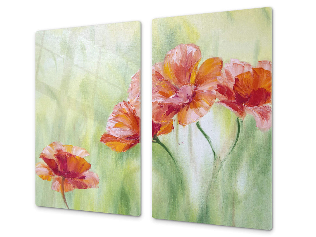 Schneidbrett aus Hartglas und schützende Arbeitsoberfläche – Schneideplatten SINGLE mit 60 x 52 cm u