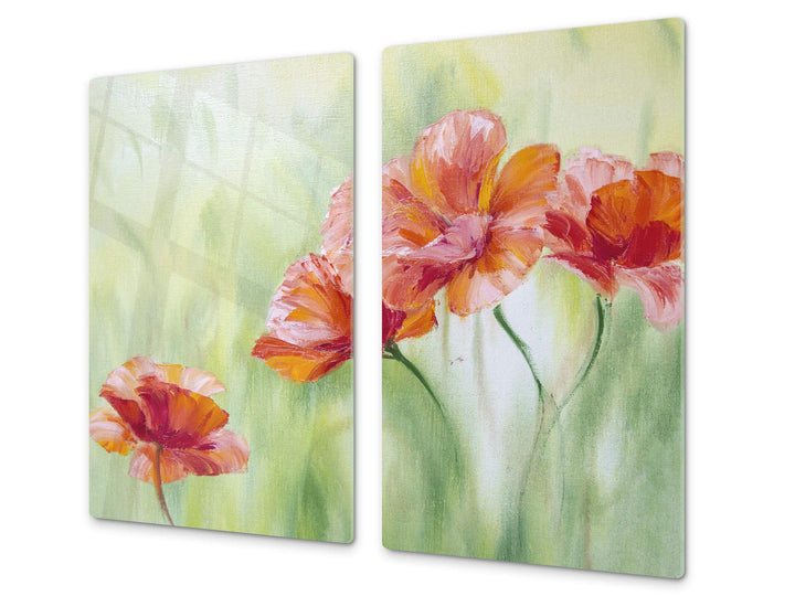 Schneidbrett aus Hartglas und schützende Arbeitsoberfläche – Schneideplatten SINGLE mit 60 x 52 cm u